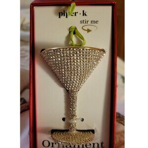 Piper K 2025 Rhinestone Martini Ornament